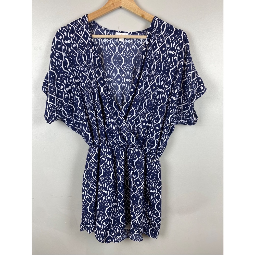 Tribal Print Cutout Shoulder Romper